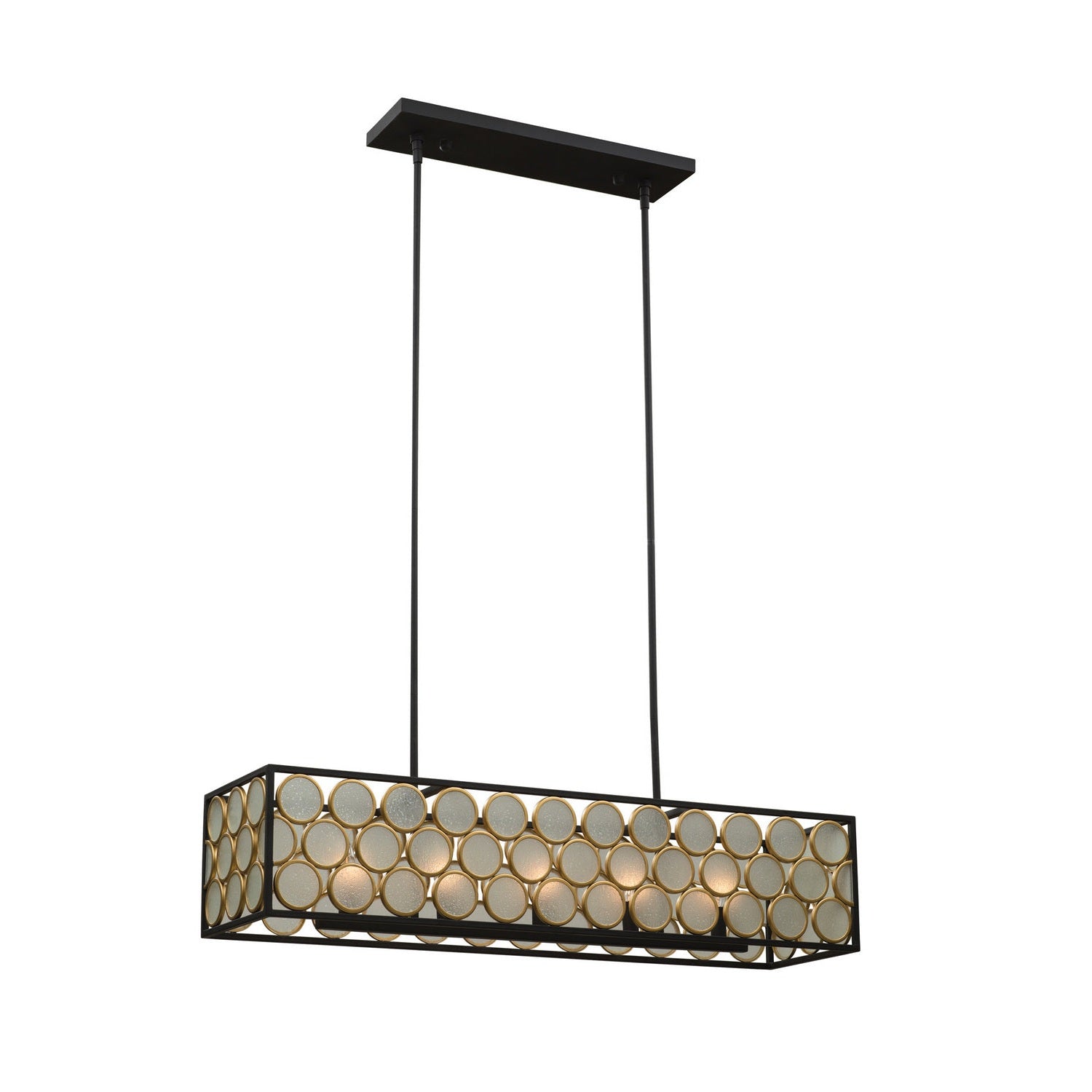 Kalco - 507960BMG - Five Light Island Pendant - Corsa - Matte Black w Gold