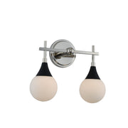 Kalco - 508532BPN - Two Light Bath - Bogart - Matte Black w Polished Nickel