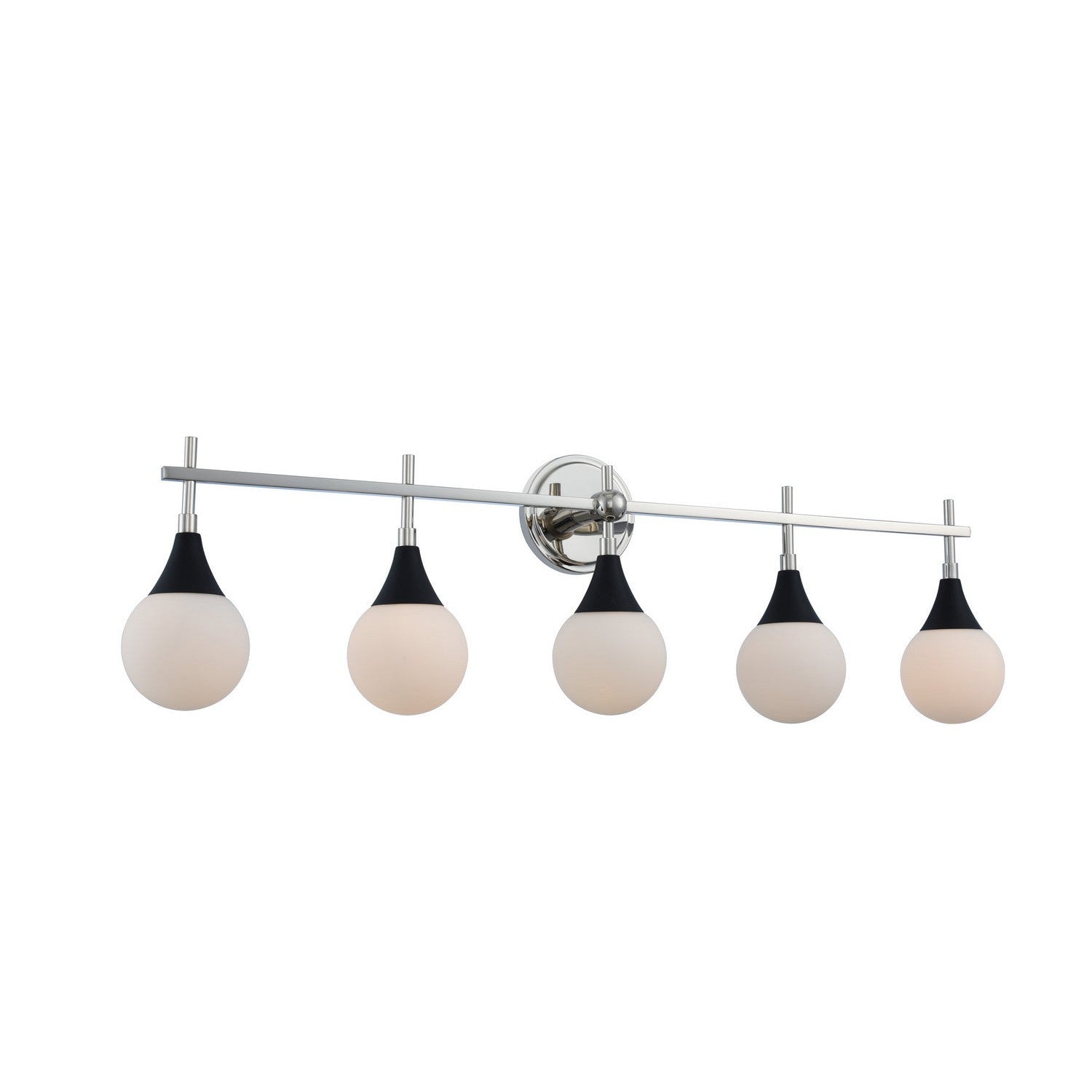 Kalco - 508535BPN - Five Light Bath - Bogart - Matte Black w Polished Nickel