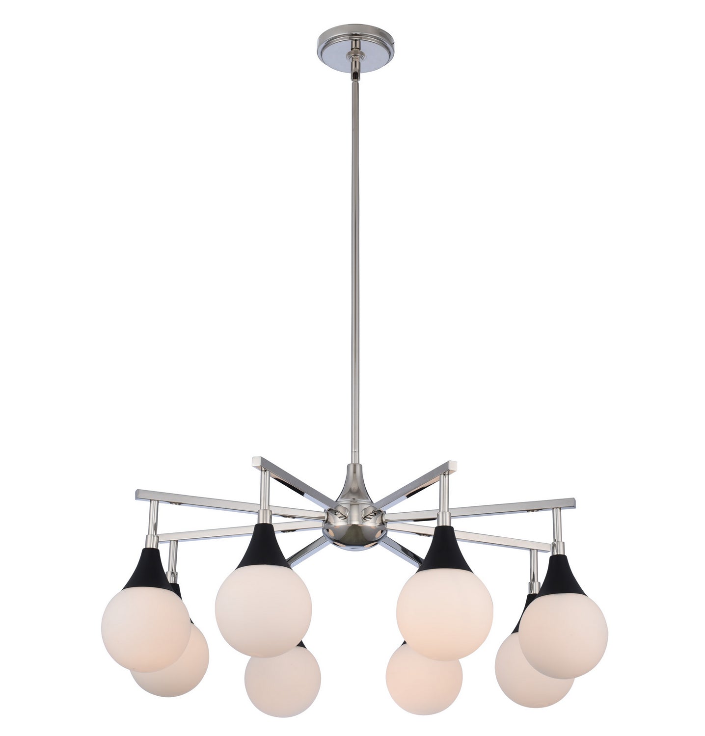 Kalco - 508570BPN - Eight Light Chandelier - Bogart - Matte Black w Polished Nickel