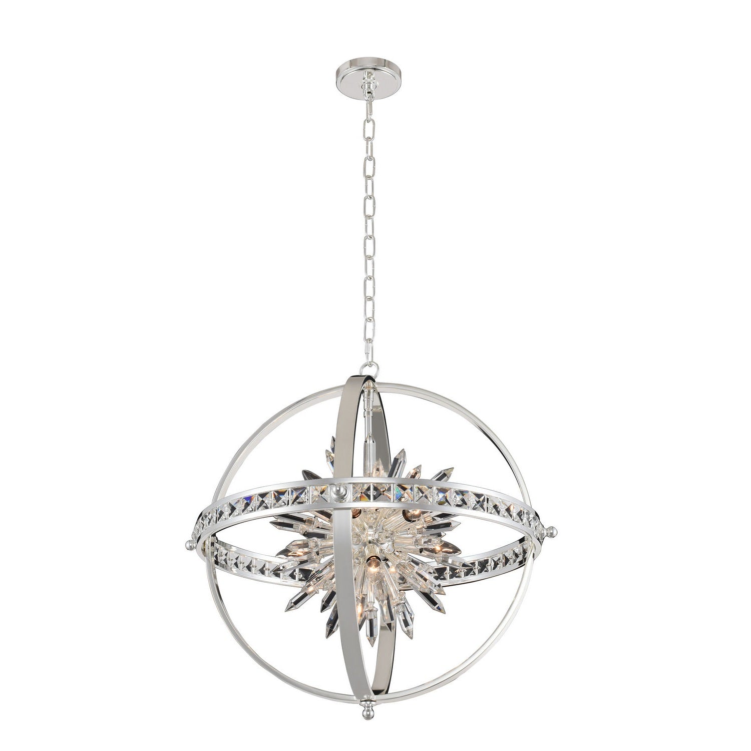 Allegri - 033651-014-FR001 - Ten Light Pendant - Angelo - Polished Silver