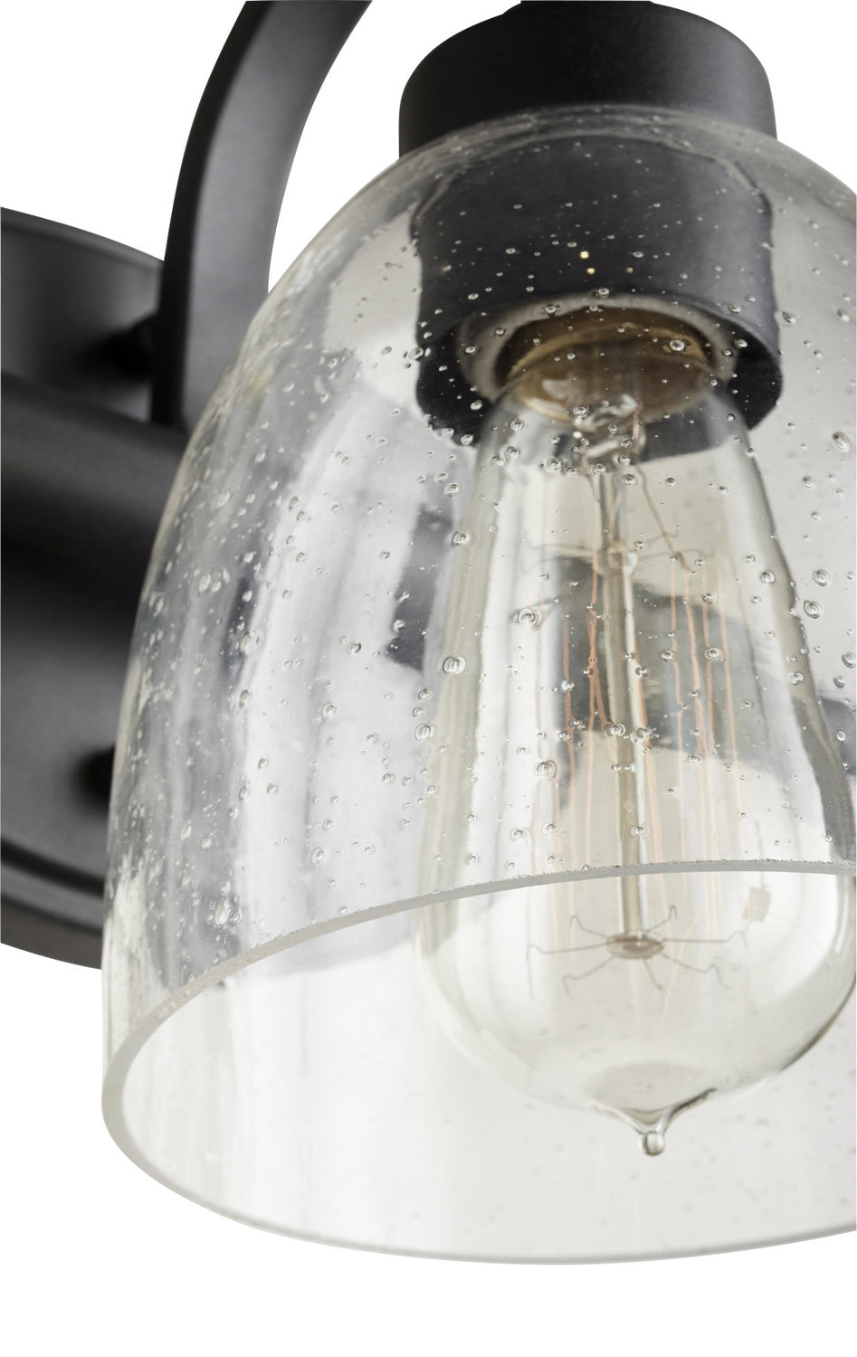 Quorum - 5060-3-69 - Three Light Vanity - Reyes - Textured Black|Clear Seeded