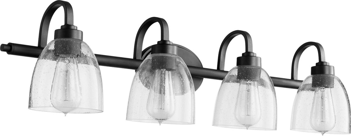 Quorum - 5060-4-69 - Four Light Vanity - Reyes - Textured Black|Clear Seeded