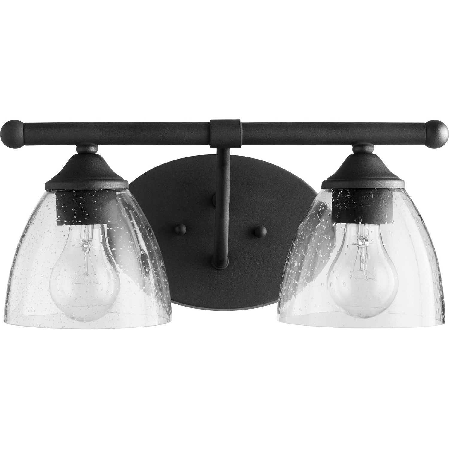 Quorum - 5150-2-69 - Two Light Vanity - Brooks - Textured Black w/ Clear/Seeded
