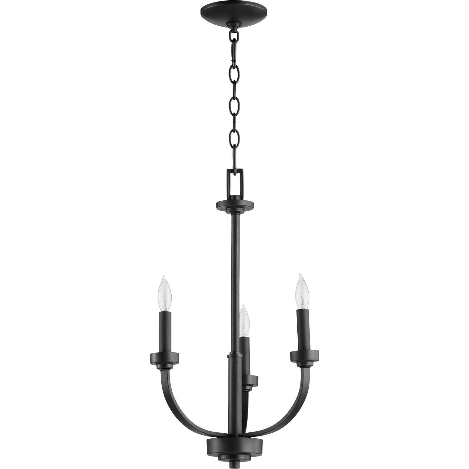 Quorum - 6160-3-69 - Three Light Chandelier - Reyes - Textured Black