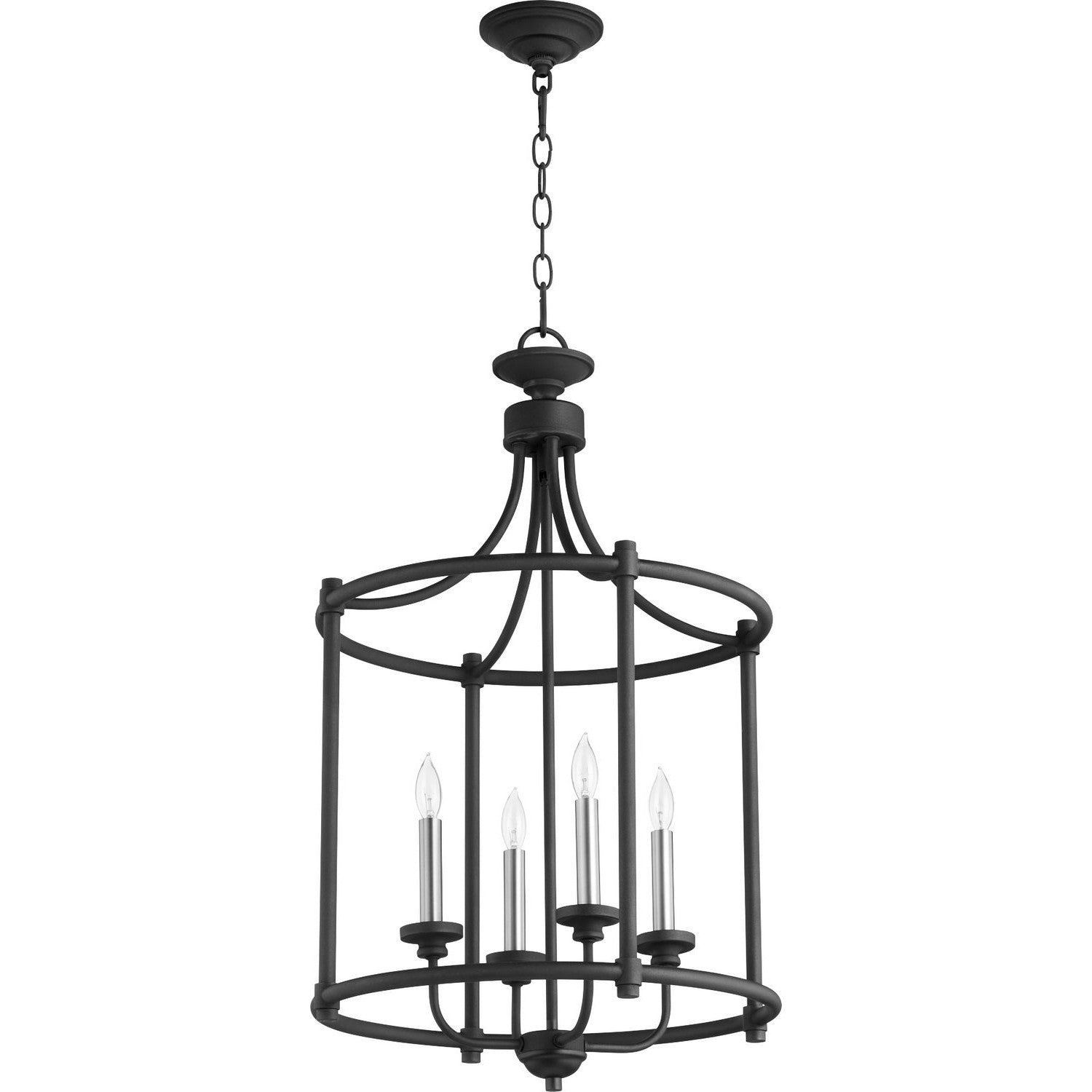 Quorum - 6922-4-69 - Four Light Entry Pendant - 6922 Cage Entries - Textured Black