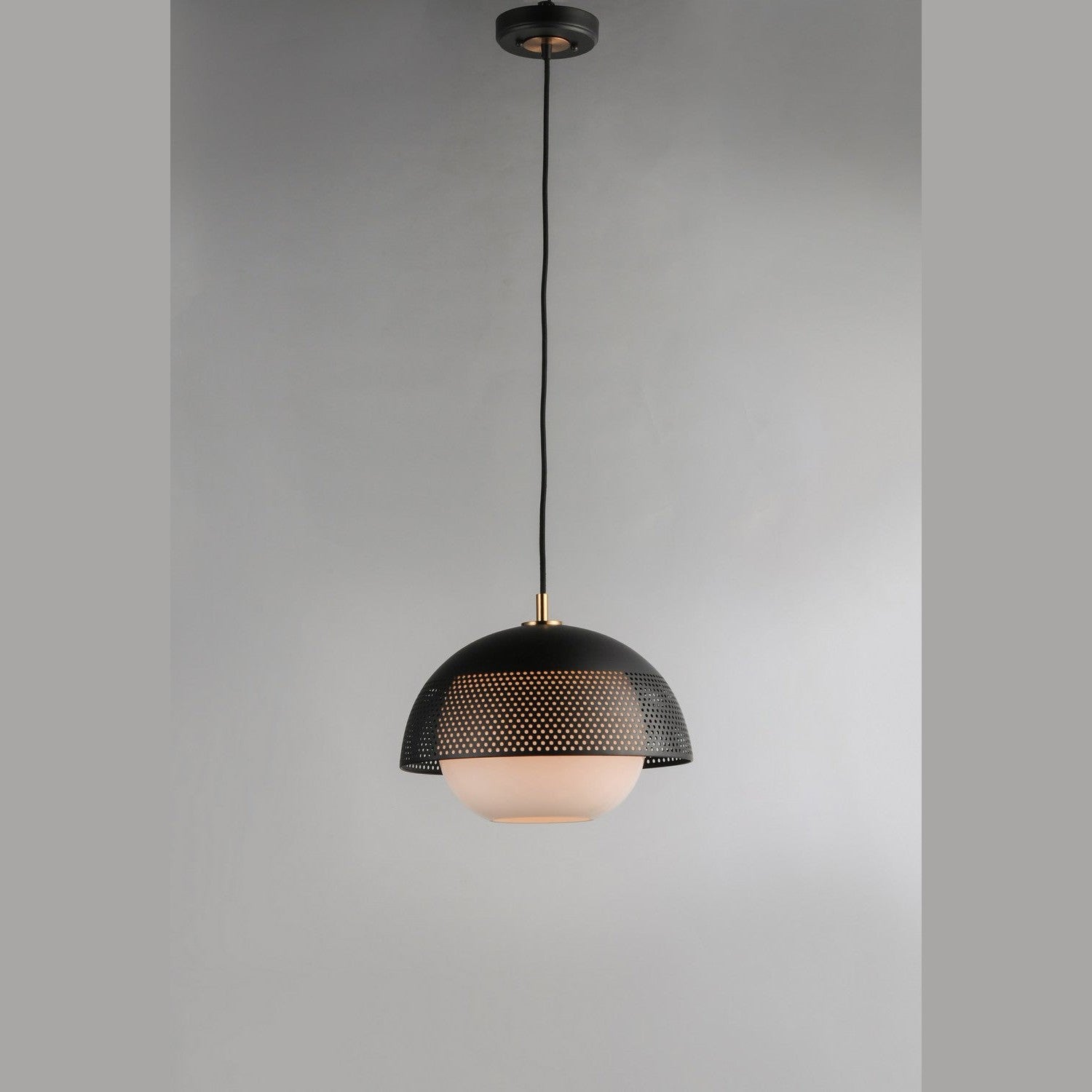 Maxim - 10082WTBKSBR - One Light Pendant - Perf - Black / Satin Brass