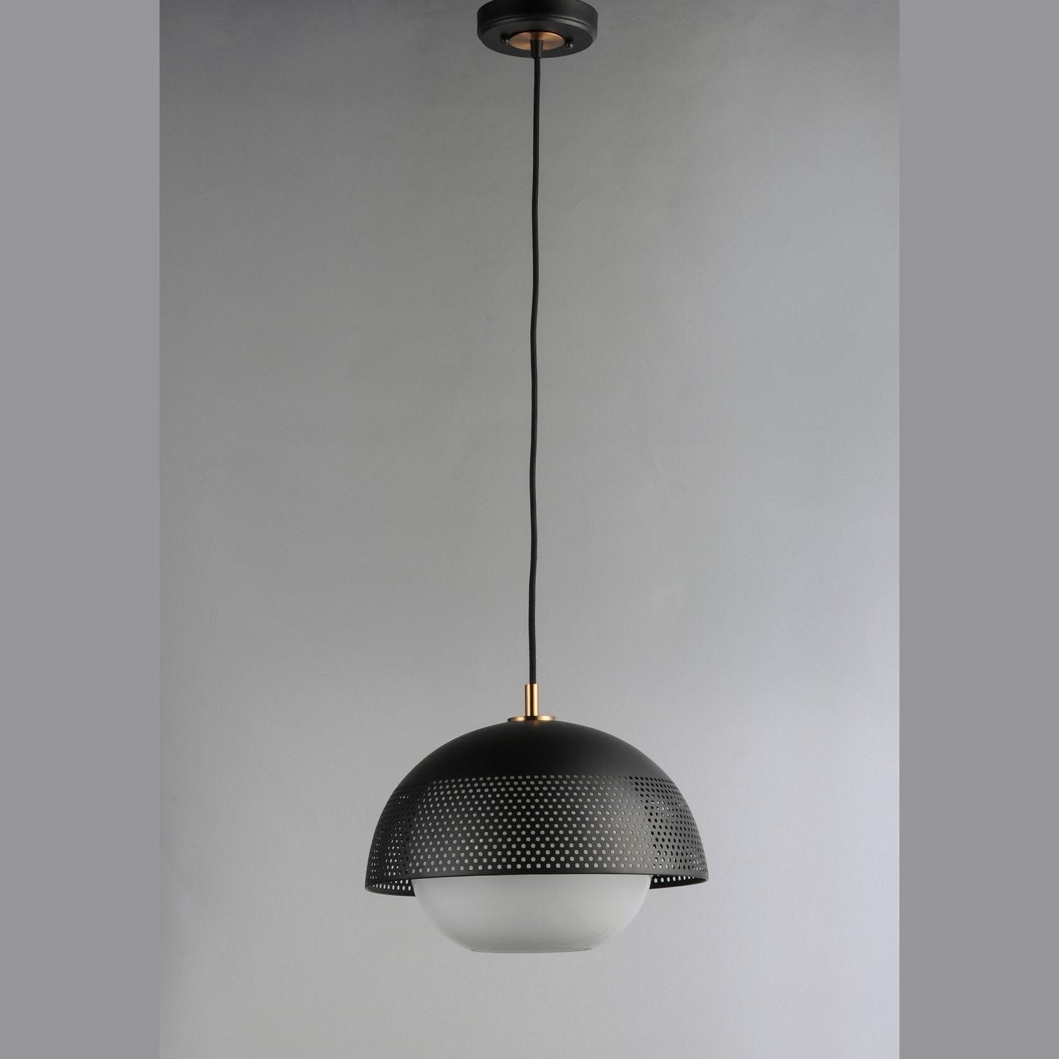 Maxim - 10082WTBKSBR - One Light Pendant - Perf - Black / Satin Brass