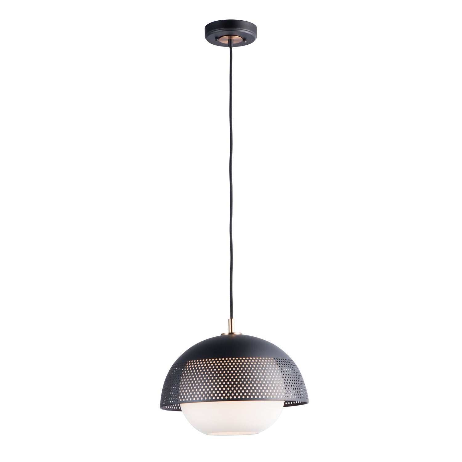 Maxim - 10082WTBKSBR - One Light Pendant - Perf - Black / Satin Brass