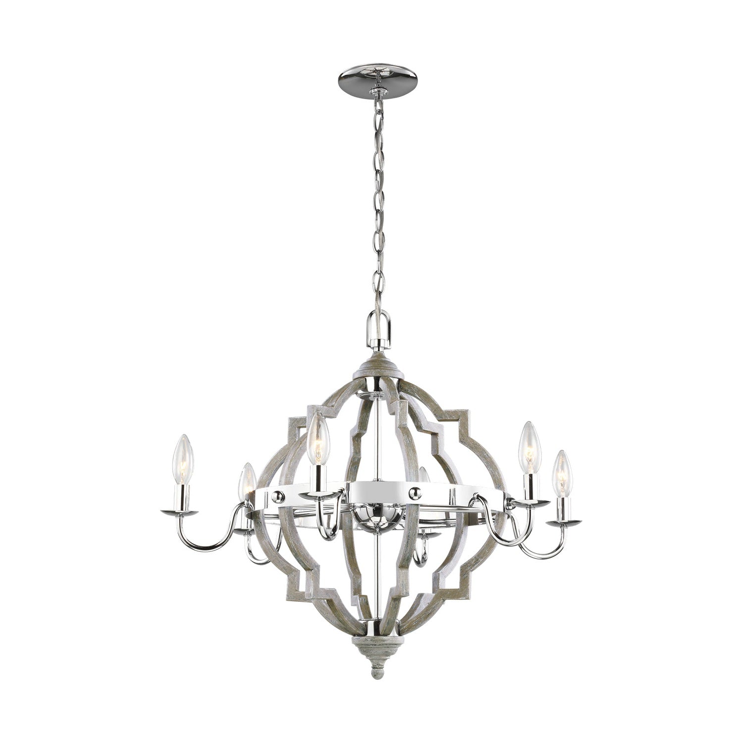 Generation Lighting - 3124906-872 - Six Light Chandelier - Socorro - Washed Pine