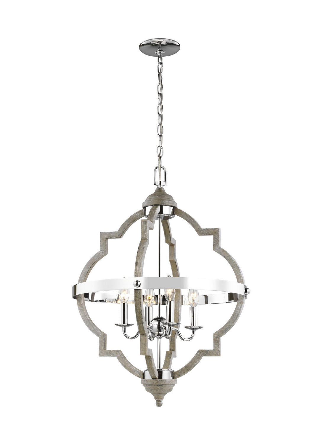 Generation Lighting - 5124904-872 - Four Light Hall / Foyer Pendant - Socorro - Washed Pine