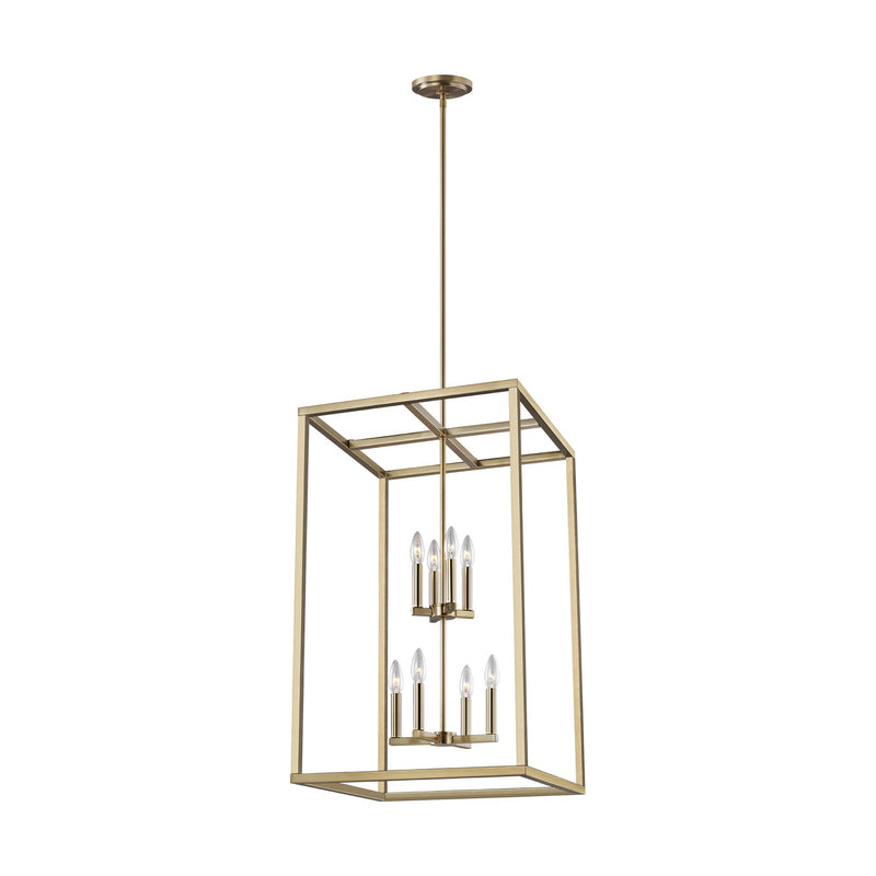Generation Lighting - 5134508-848 - Eight Light Hall / Foyer Pendant - Moffet Street - Satin Brass