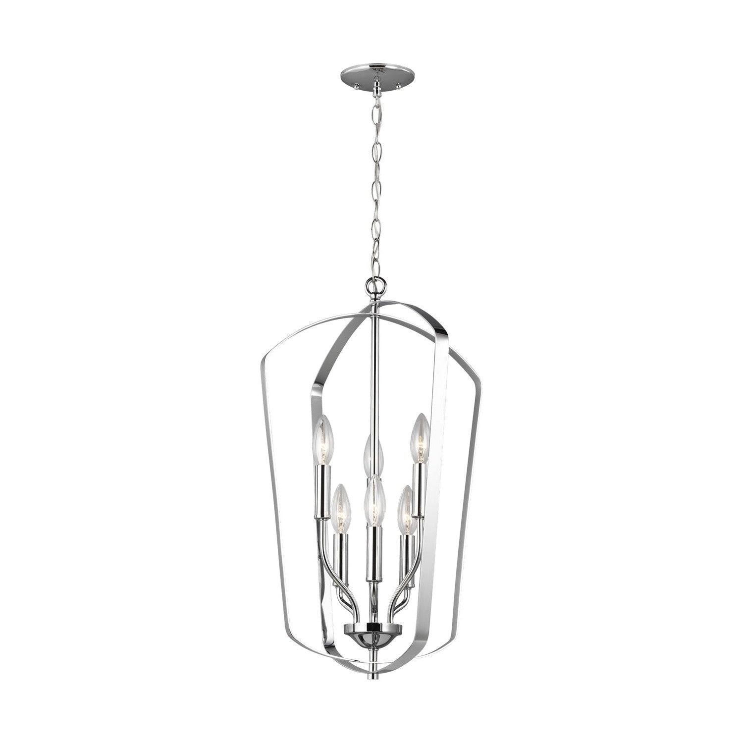 Generation Lighting - 5134906-05 - Six Light Hall / Foyer Pendant - Romee - Chrome