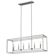 Generation Lighting - 6634506-962 - Six Light Island Pendant - Moffet Street - Brushed Nickel