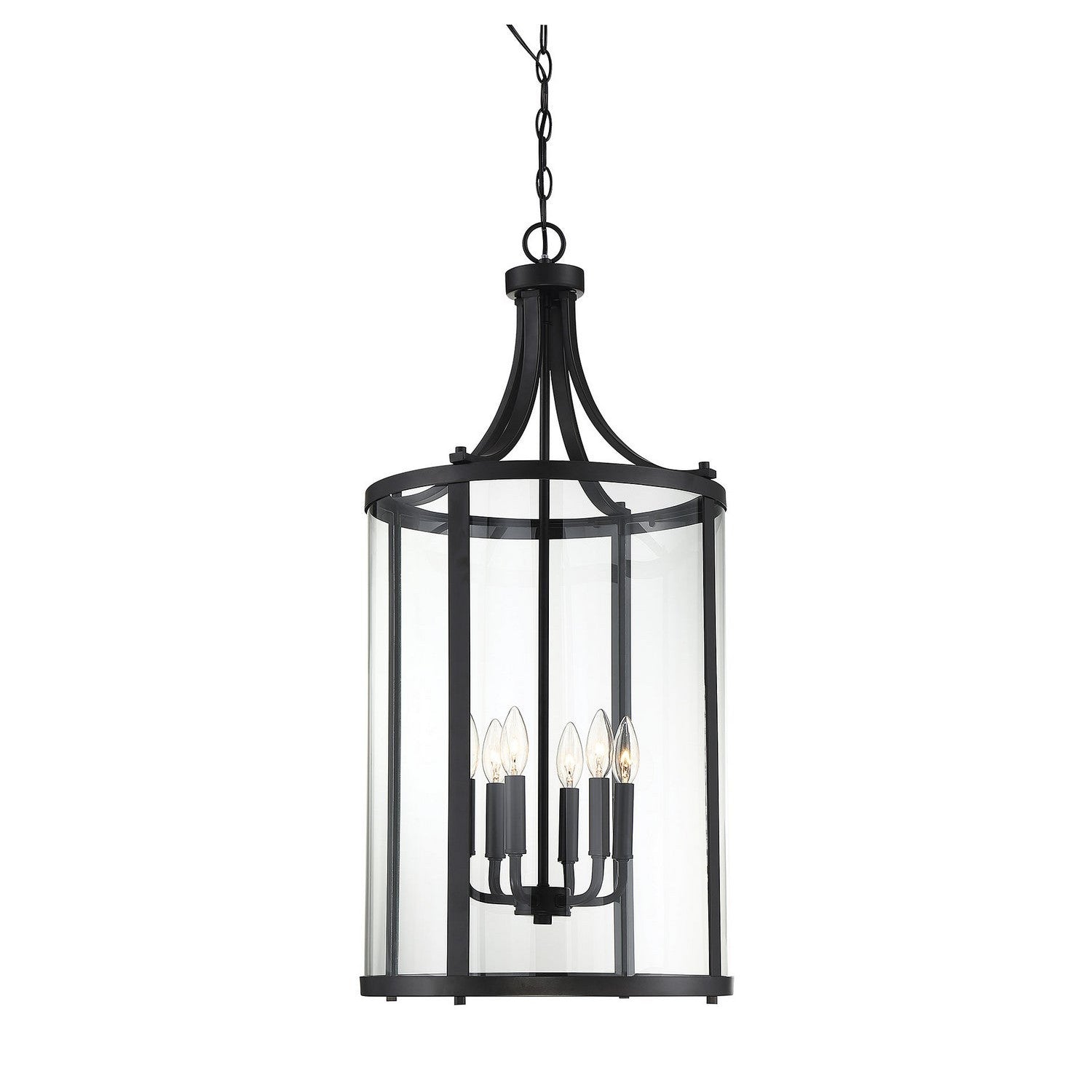 Savoy House - 7-1041-6-BK - Six Light Foyer Lantern - Penrose - Black