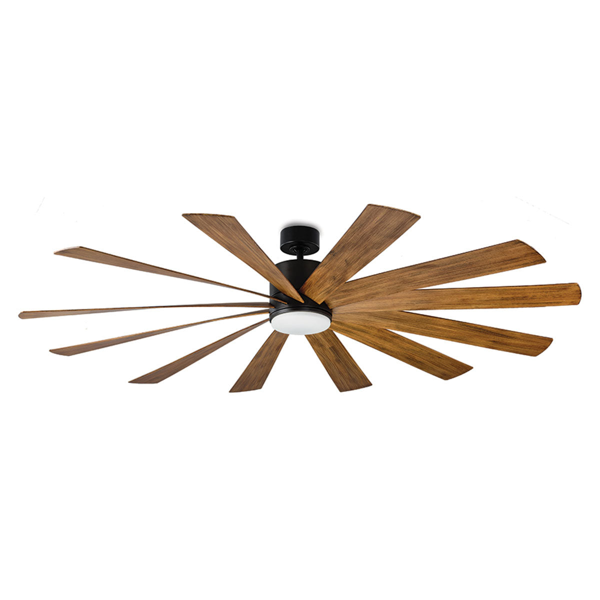 Modern Forms Fans - FR-W1815-80L-MB/DK - 80"Ceiling Fan - Windflower - Matte Black/Distressed Koa