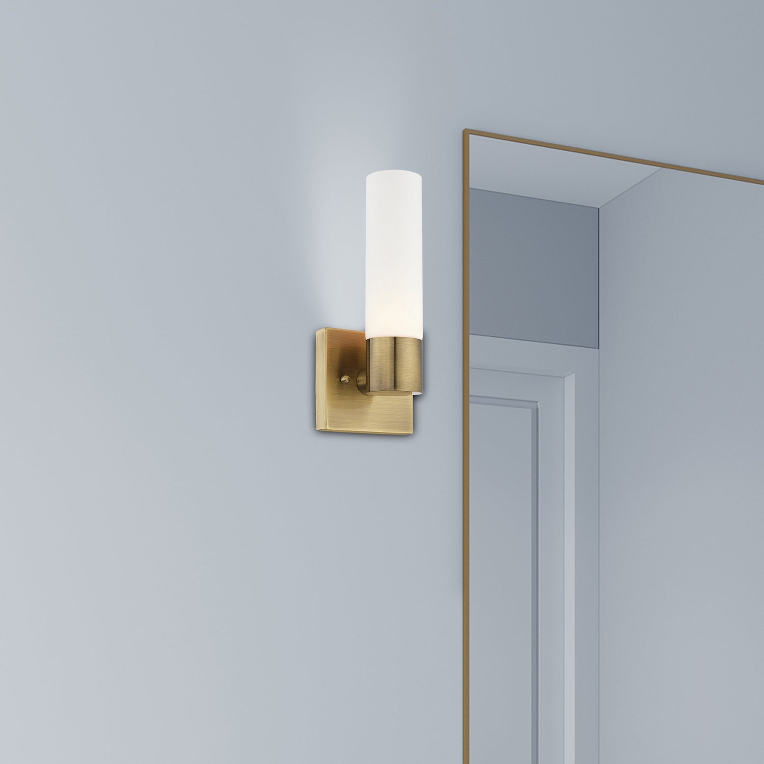Livex Lighting - 10101-01 - One Light Wall Sconce - Aero - Antique Brass