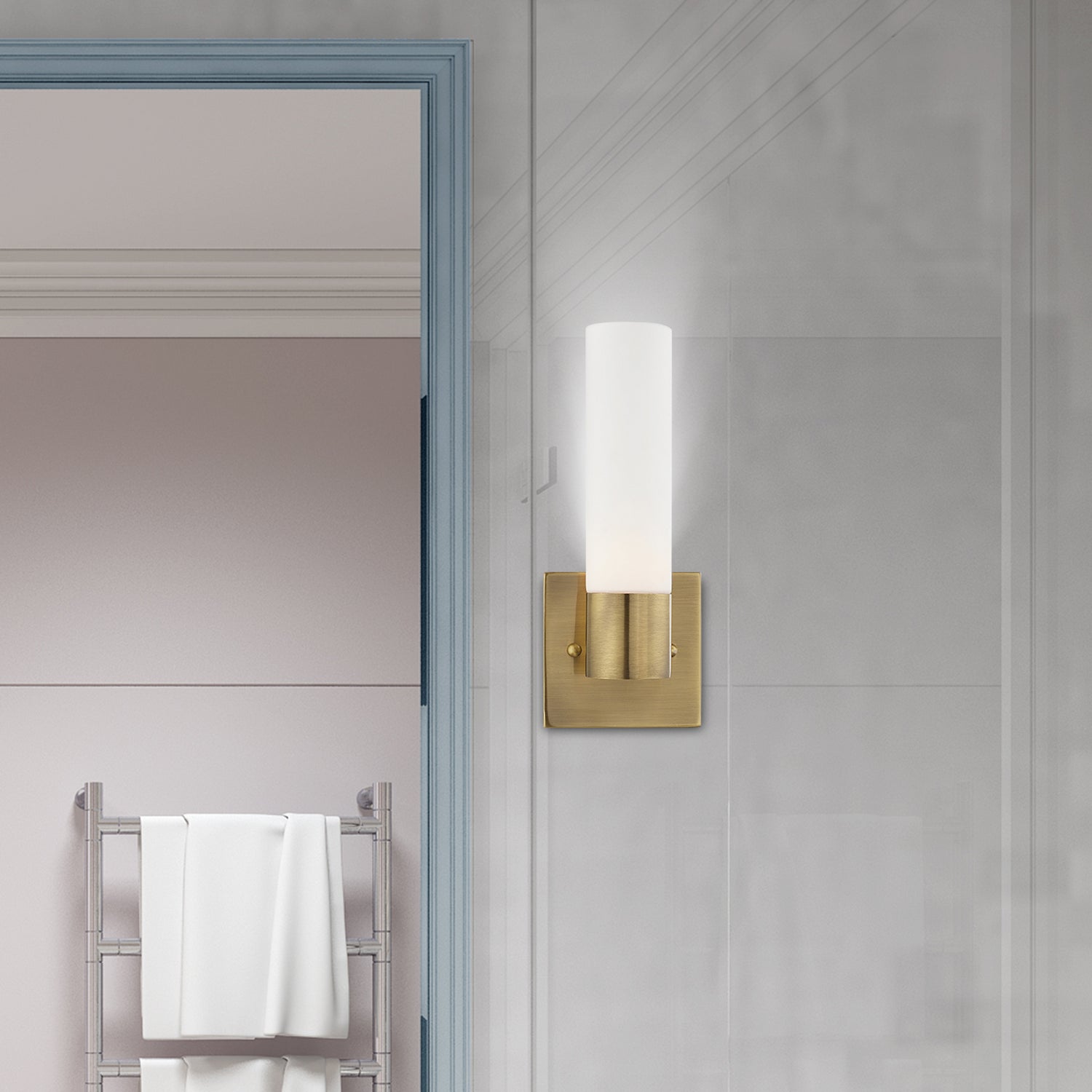 Livex Lighting - 10101-01 - One Light Wall Sconce - Aero - Antique Brass