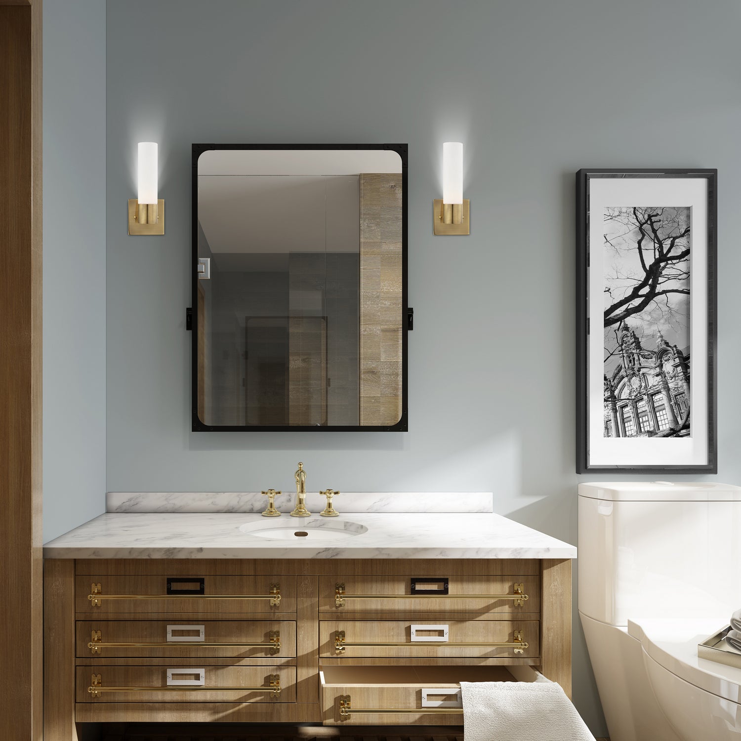 Livex Lighting - 10101-01 - One Light Wall Sconce - Aero - Antique Brass