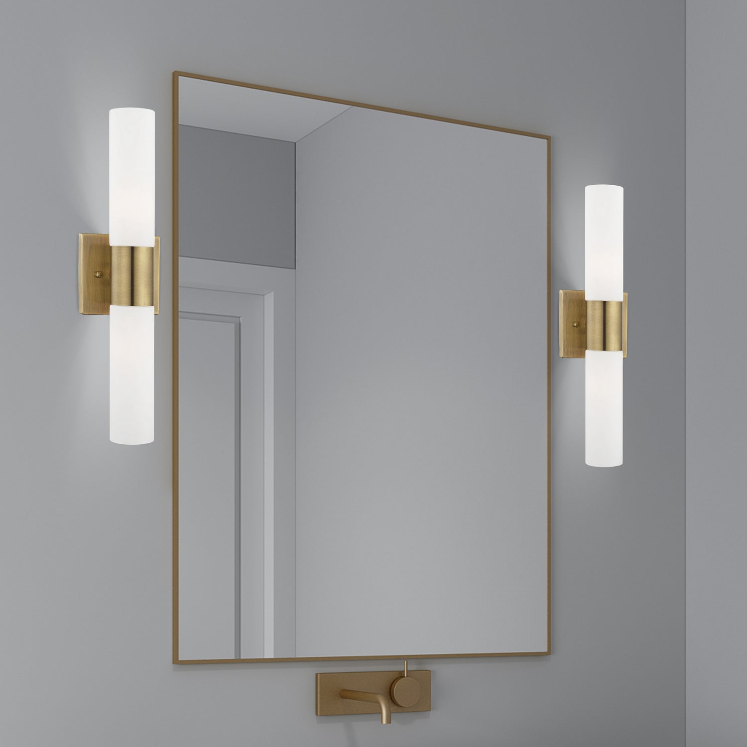 Livex Lighting - 10102-01 - Two Light Bath Vanity - Aero - Antique Brass