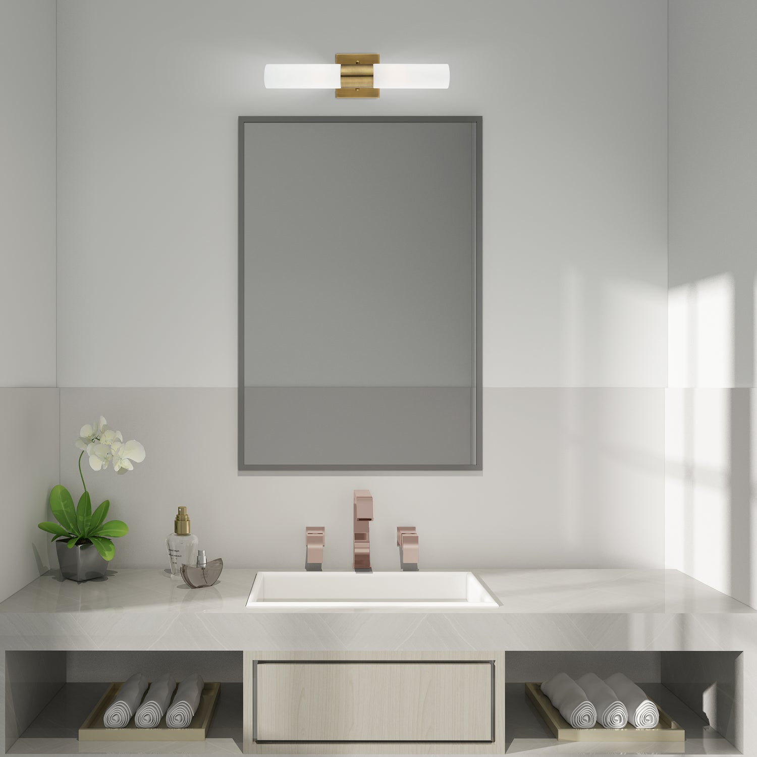 Livex Lighting - 10102-01 - Two Light Bath Vanity - Aero - Antique Brass