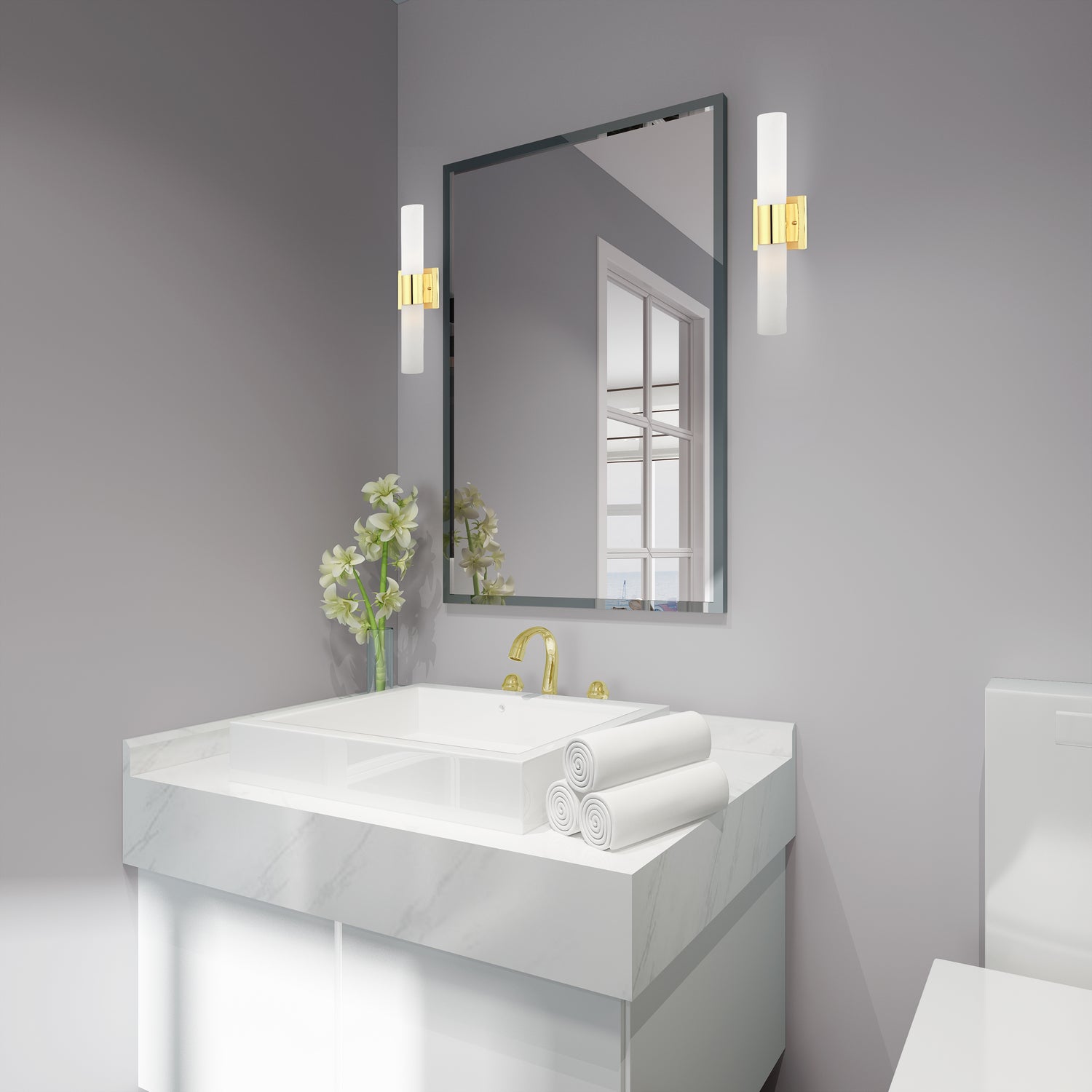 Livex Lighting - 10102-02 - Two Light Bath Vanity - Aero - Polished Brass
