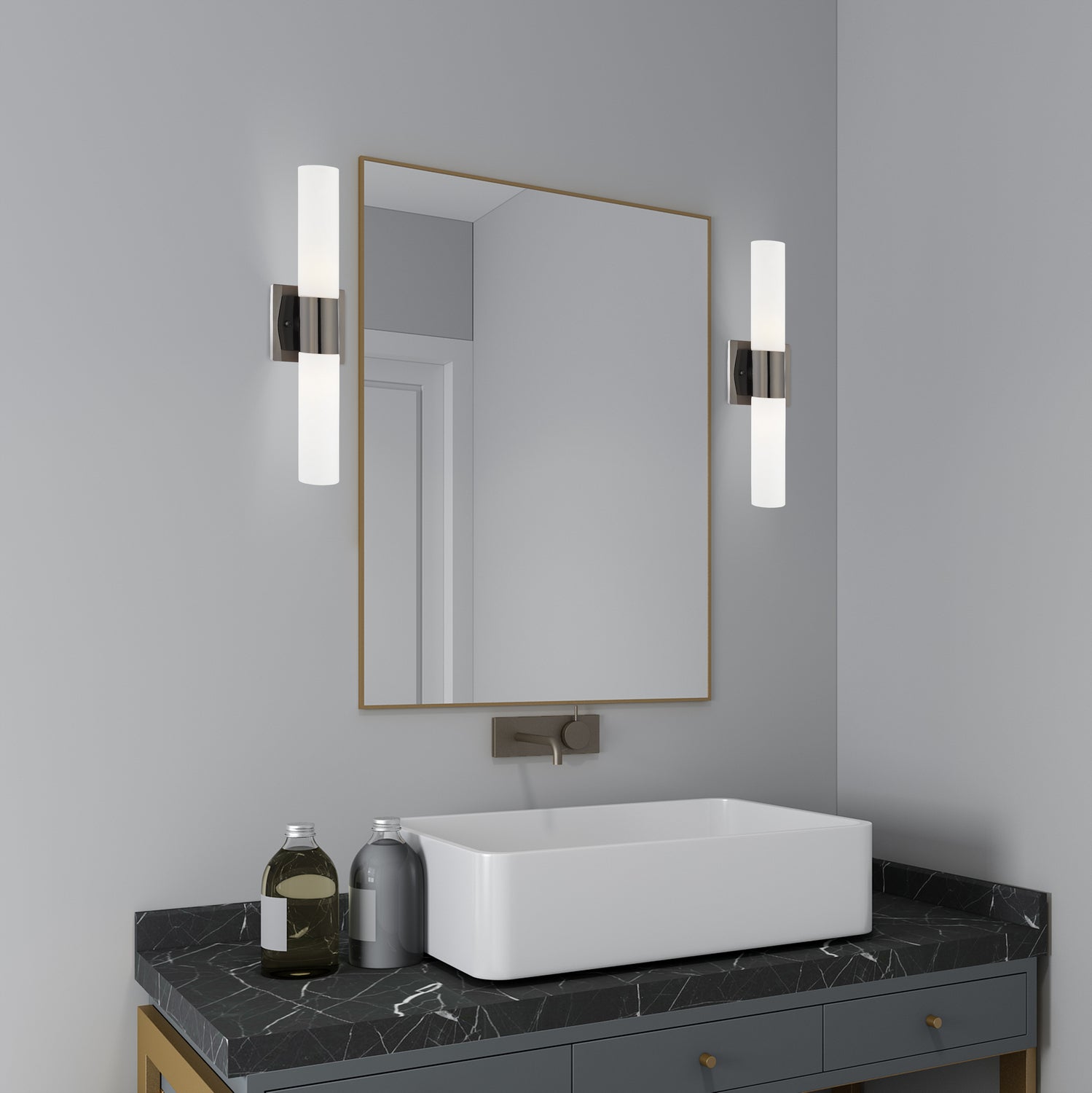 Livex Lighting - 10102-46 - Two Light Bath Vanity - Aero - Black Chrome
