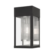 Livex Lighting - 20761-04 - One Light Outdoor Wall Lantern - Franklin - Black w/ Brushed Nickel Stainless Steel