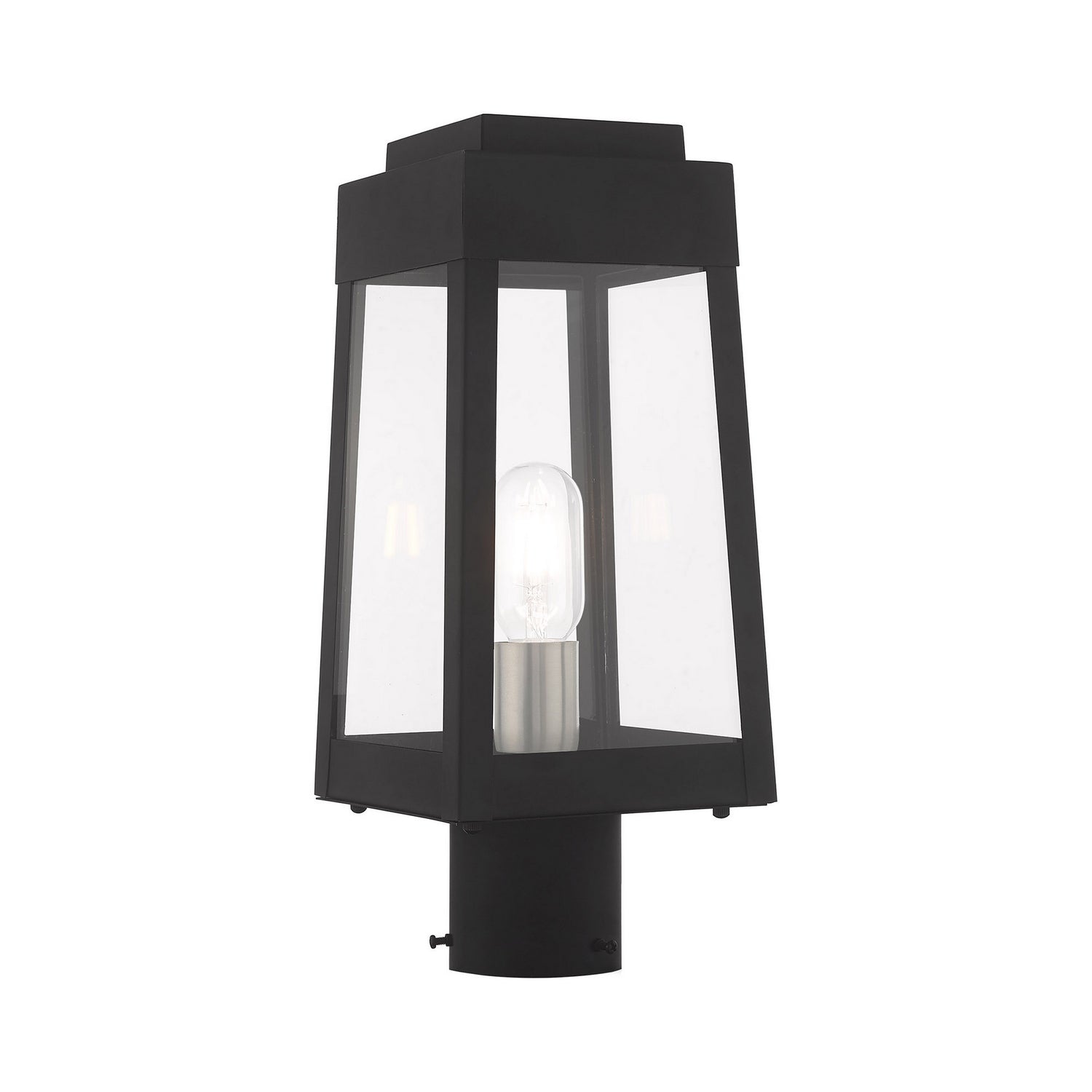 Livex Lighting - 20853-04 - One Light Outdoor Post-Top Lanterm - Oslo - Black w/ Brushed Nickel