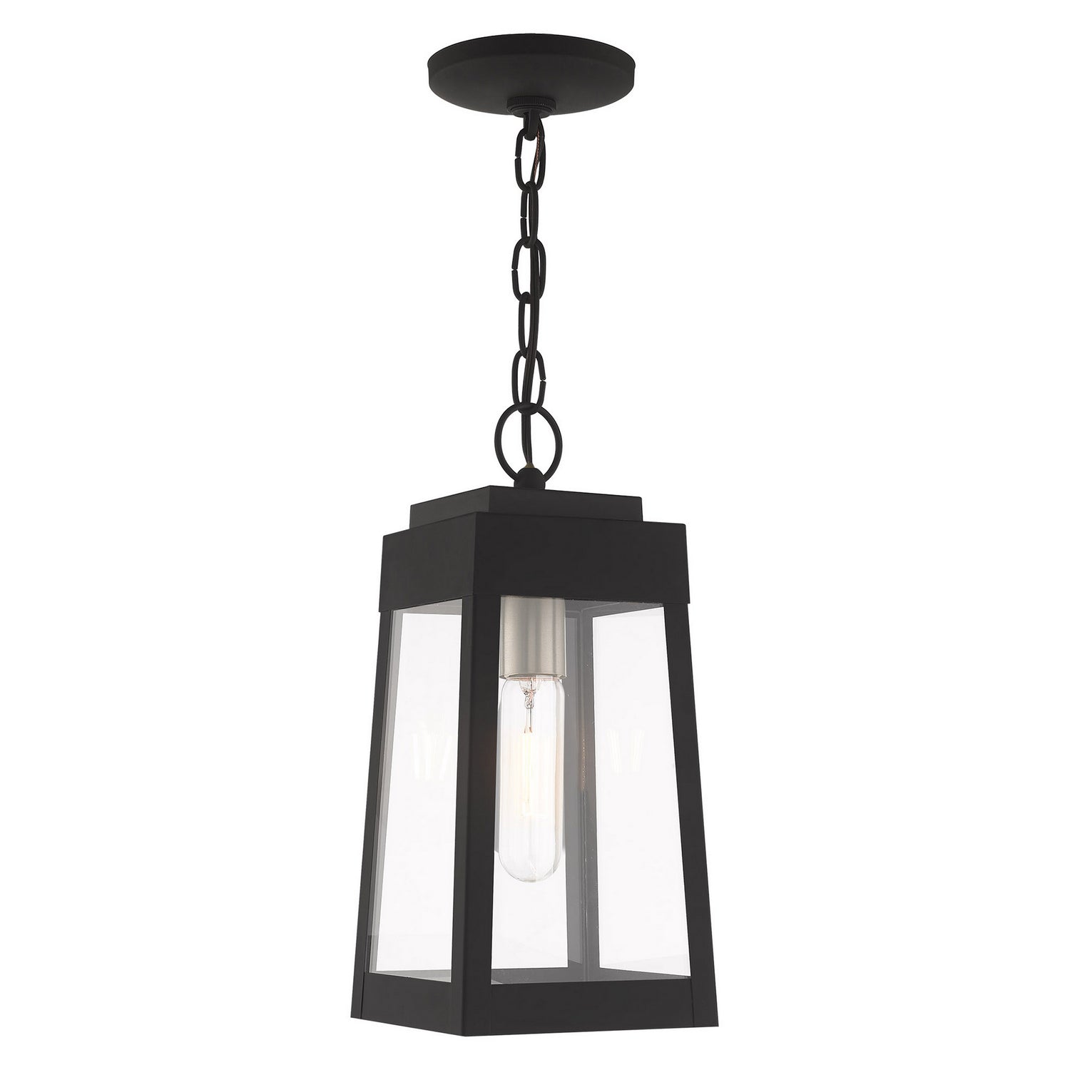 Livex Lighting - 20854-04 - One Light Outdoor Pendant - Oslo - Black w/ Brushed Nickel