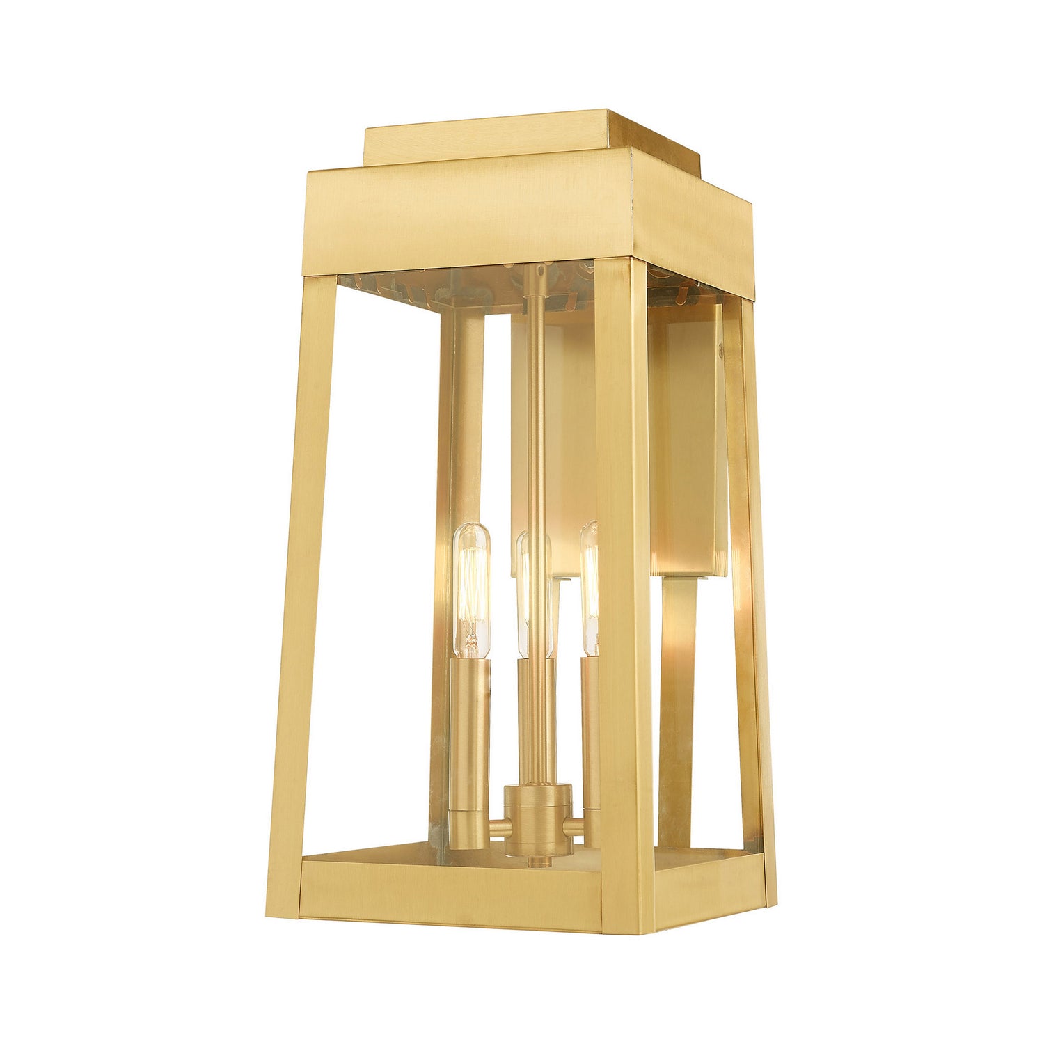 Livex Lighting - 20855-12 - Three Light Outdoor Wall Lantern - Oslo - Satin Brass