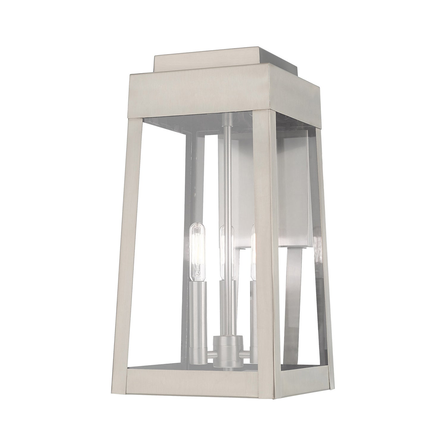 Livex Lighting - 20855-91 - Three Light Outdoor Wall Lantern - Oslo - Brushed Nickel