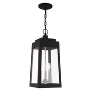 Livex Lighting - 20857-04 - Three Light Outdoor Pendant - Oslo - Black w/ Brushed Nickels