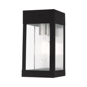 Livex Lighting - 20871-04 - One Light Outdoor Wall Lantern - Barrett - Black w/ Brushed Nickel w/ Brushed Nickel Stainless Steel