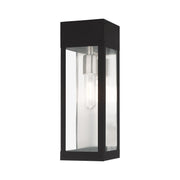 Livex Lighting - 20873-04 - One Light Outdoor Wall Lantern - Barrett - Black w/ Brushed Nickel w/ Brushed Nickel Stainless Steel