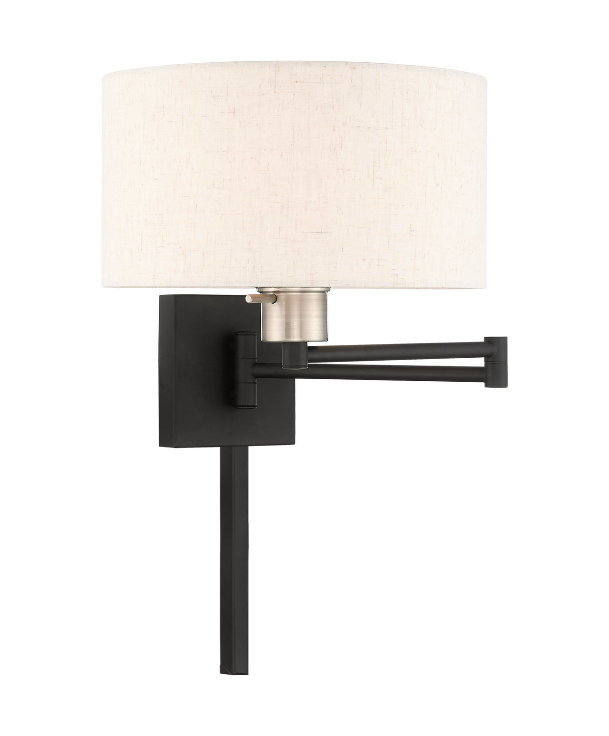Livex Lighting - 40037-04 - One Light Swing Arm Wall Lamp - Swing Arm Wall Lamps - Black w/ Brushed Nickel