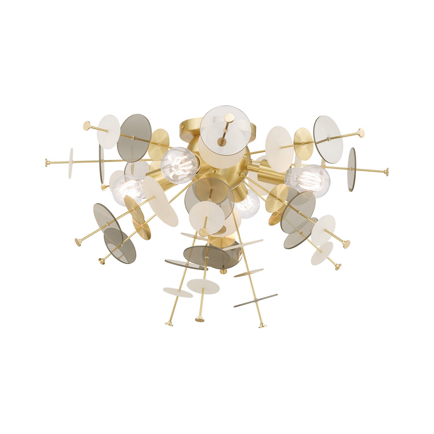 Livex Lighting - 40070-12 - Four Light Ceiling Mount - Circulo - Satin Brass