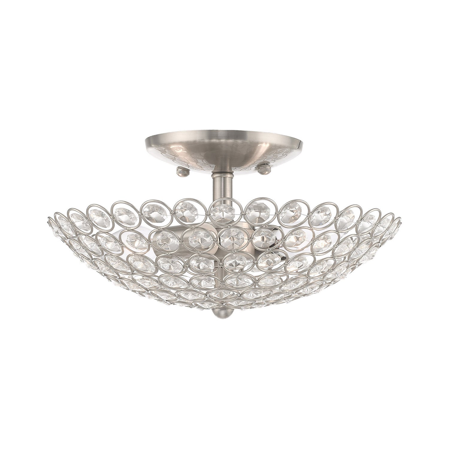 Livex Lighting - 40441-91 - Two Light Ceiling Mount - Cassandra - Brushed Nickel