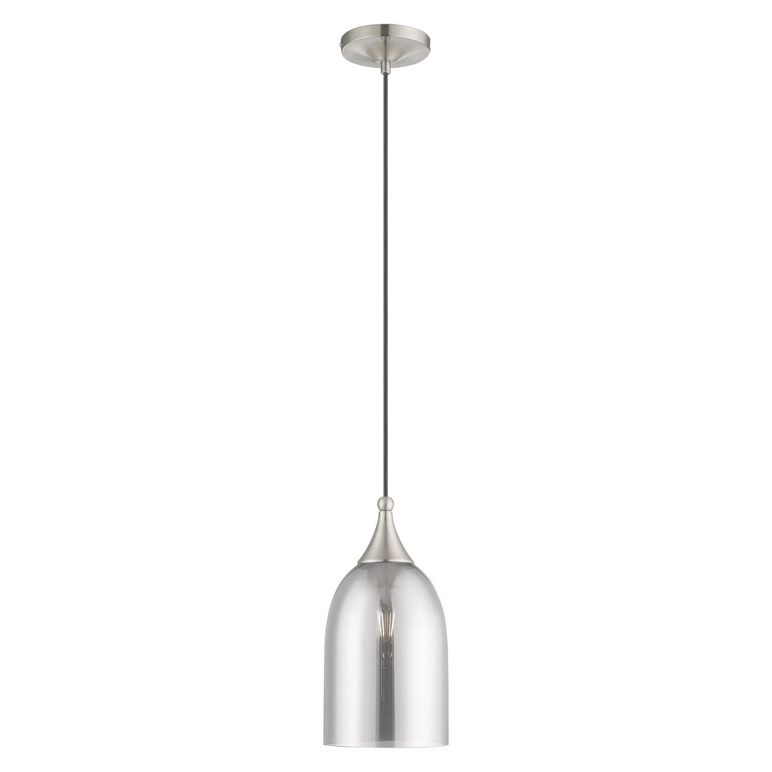 Livex Lighting - 40649-91 - One Light Mini Pendant - Hand Blown Art Glass Mini Pendants - Brushed Nickel