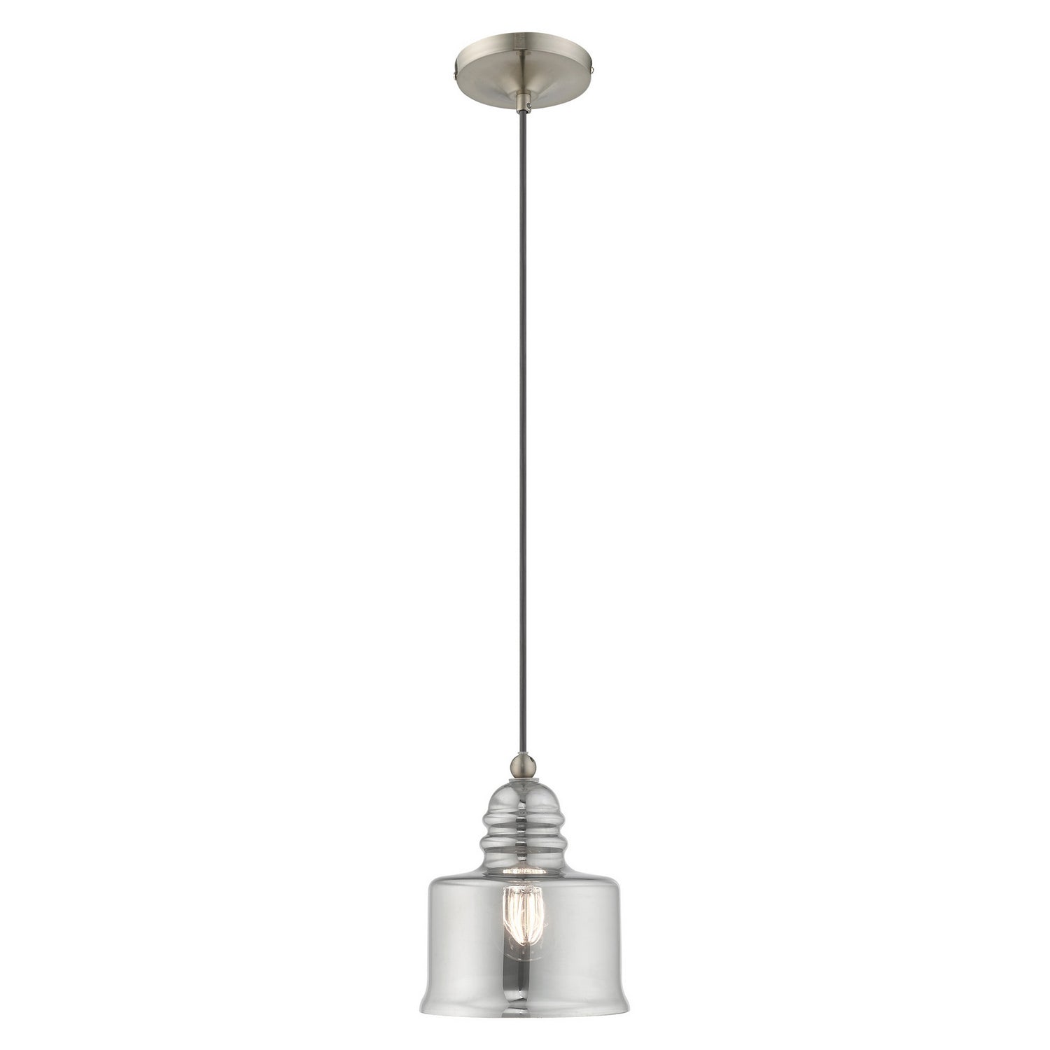 Livex Lighting - 40651-91 - One Light Mini Pendant - Hand Blown Art Glass Mini Pendants - Brushed Nickel