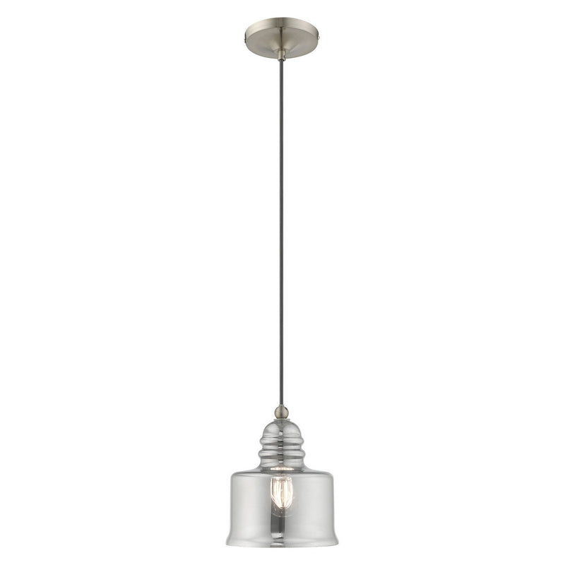 Livex Lighting - 40651-91 - One Light Mini Pendant - Hand Blown Art Glass Mini Pendants - Brushed Nickel