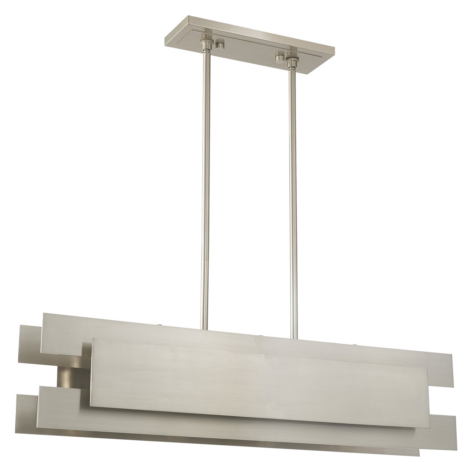 Livex Lighting - 40694-91 - Four Light Linear Chandelier - Varick - Brushed Nickel