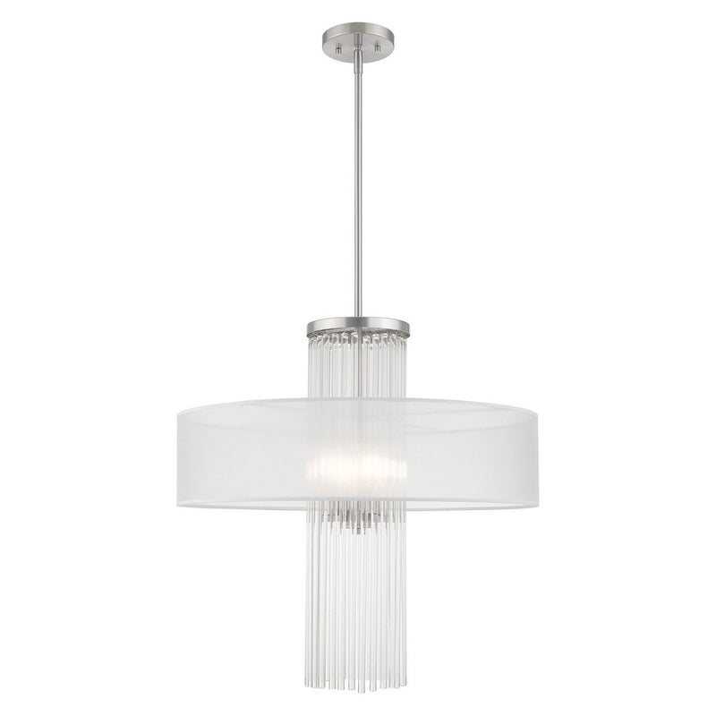Livex Lighting - 41142-91 - Four Light Pendant - Alexis - Brushed Nickel