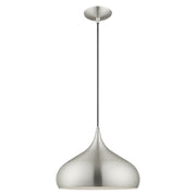 Livex Lighting - 41173-66 - One Light Mini Pendant - Amador - Brushed Aluminum w/ Polished Chromes
