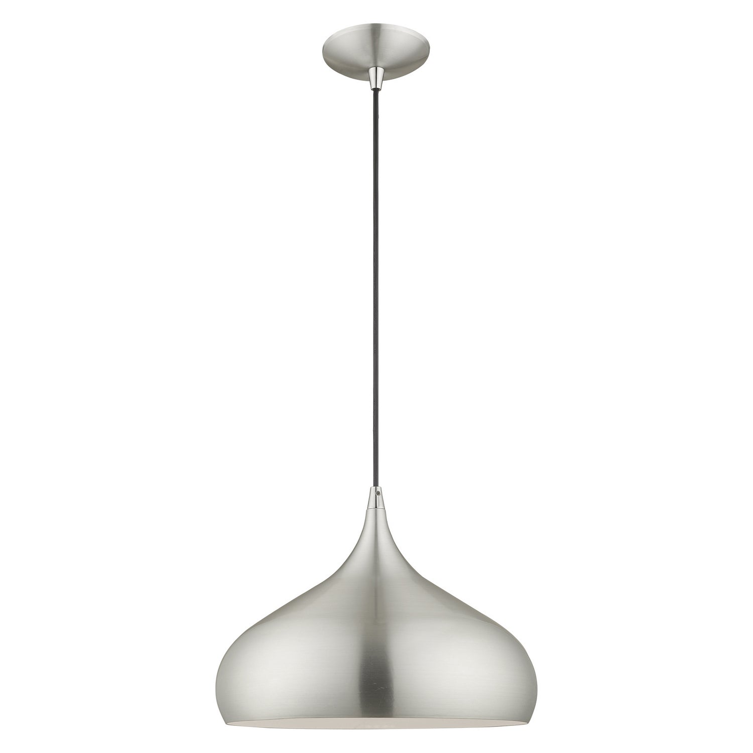 Livex Lighting - 41173-66 - One Light Mini Pendant - Amador - Brushed Aluminum w/ Polished Chromes