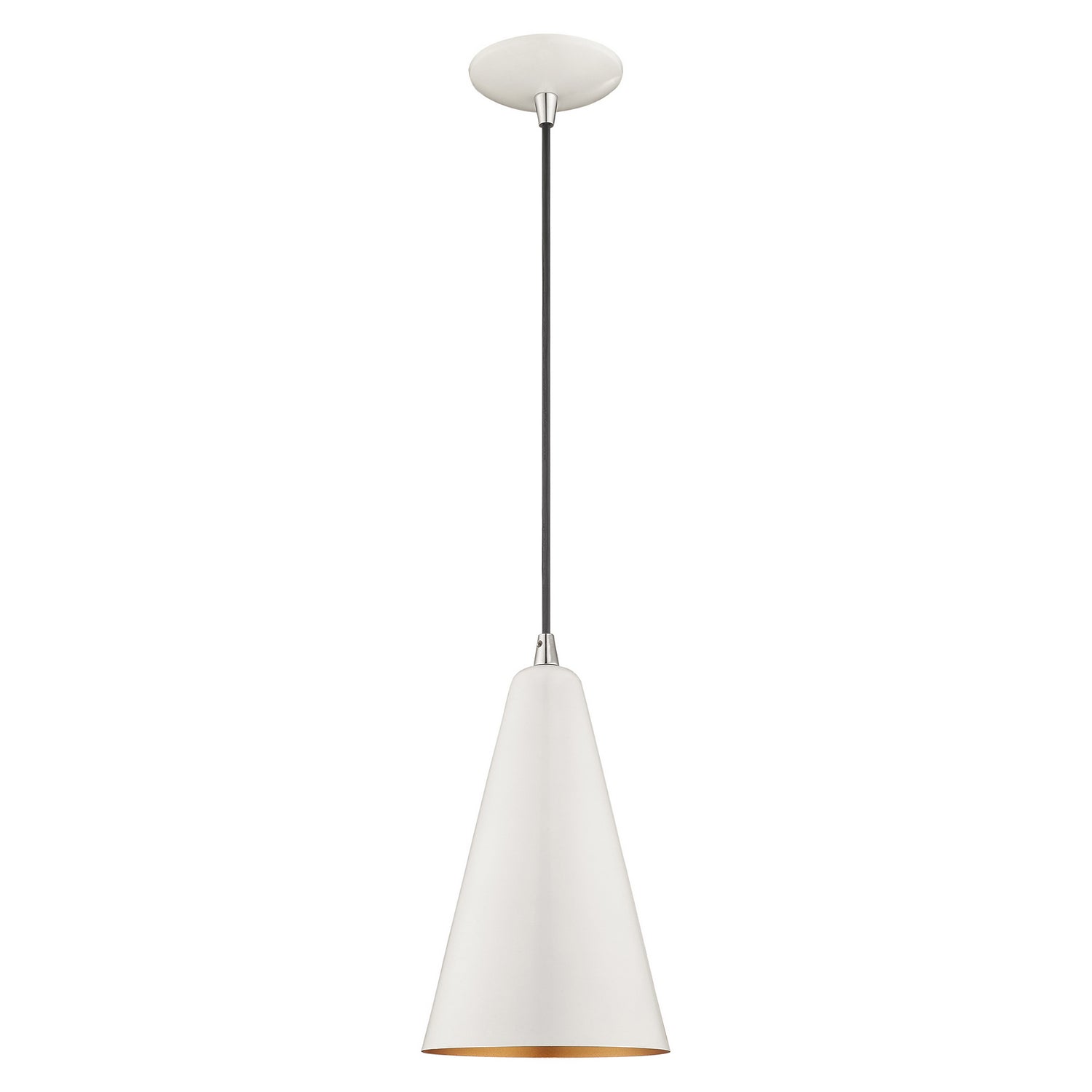 Livex Lighting - 41175-69 - One Light Mini Pendant - Dulce - Shiny White w/ Polished Chromes