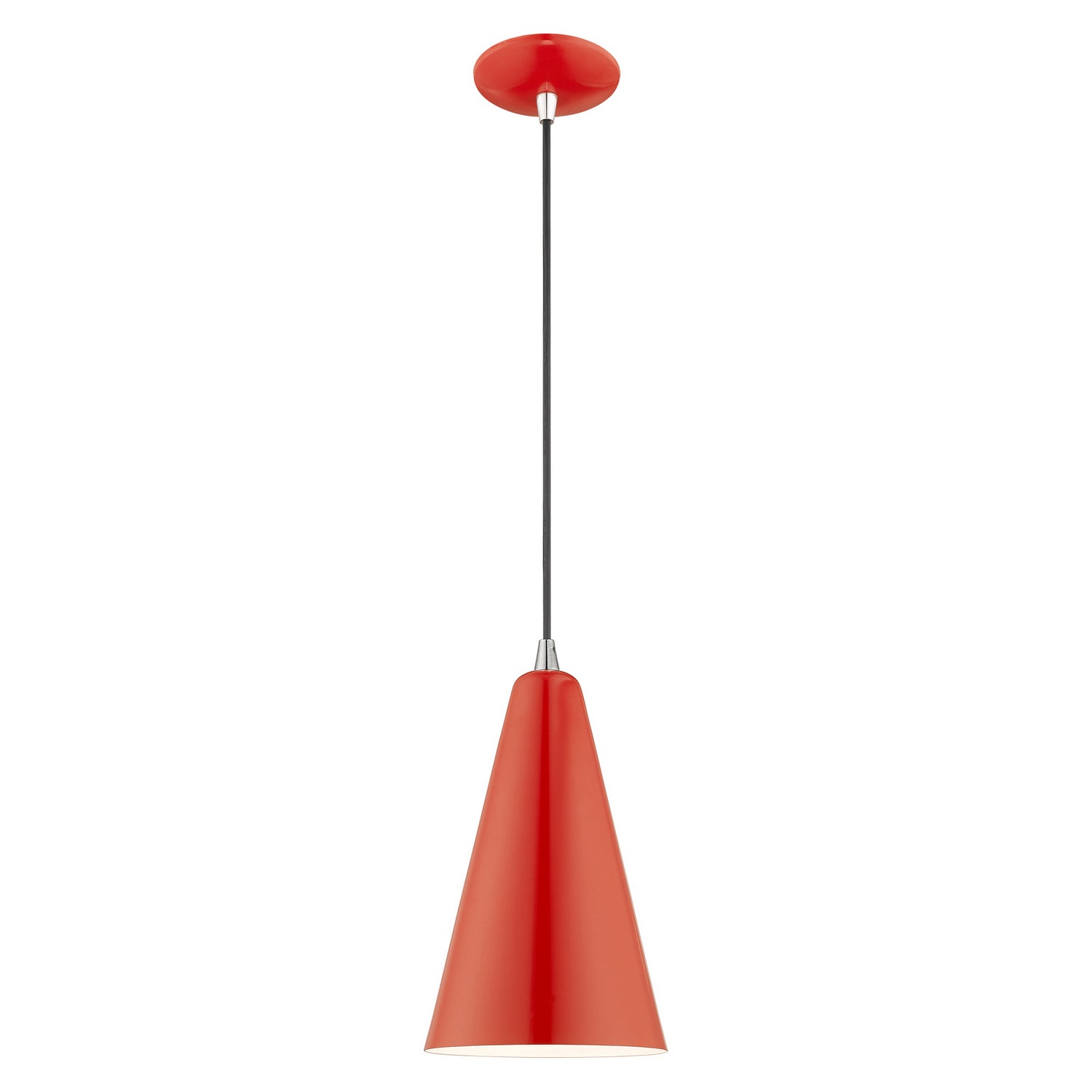 Livex Lighting - 41175-72 - One Light Mini Pendant - Dulce - Shiny Red w/ Polished Chromes