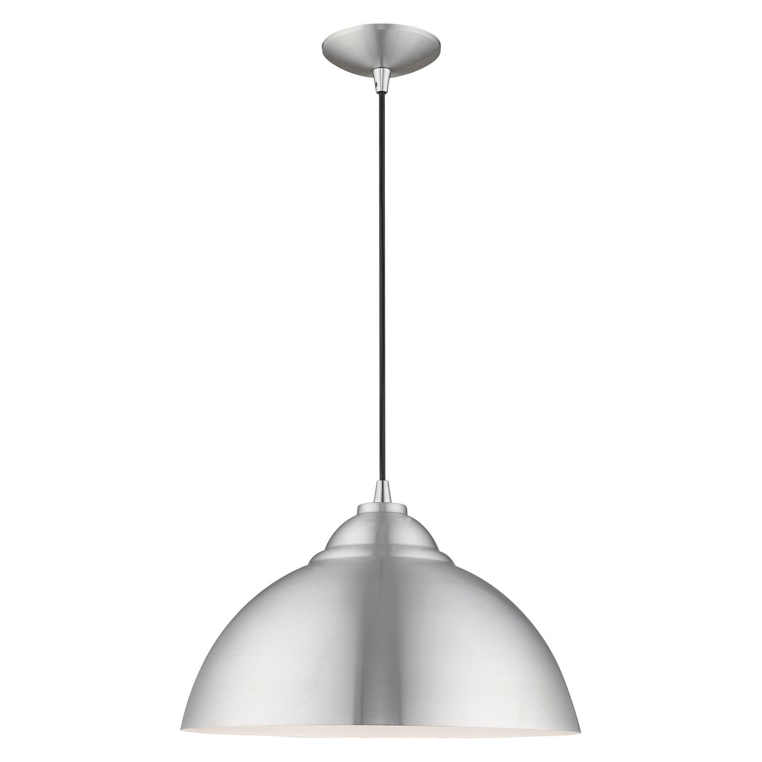 Livex Lighting - 41180-66 - One Light Mini Pendant - Metal Shade Mini Pendants - Brushed Aluminum w/ Polished Chromes