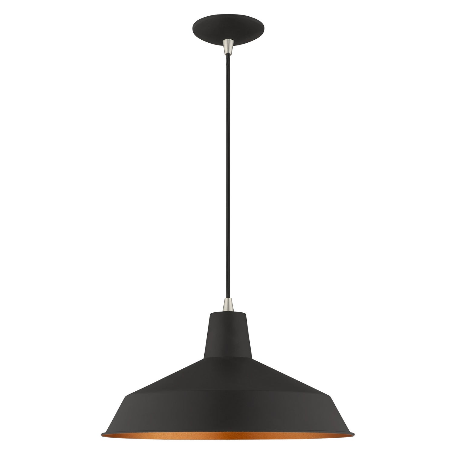 Livex Lighting - 41183-04 - One Light Mini Pendant - Metal Shade Mini Pendants - Black w/ Brushed Nickels