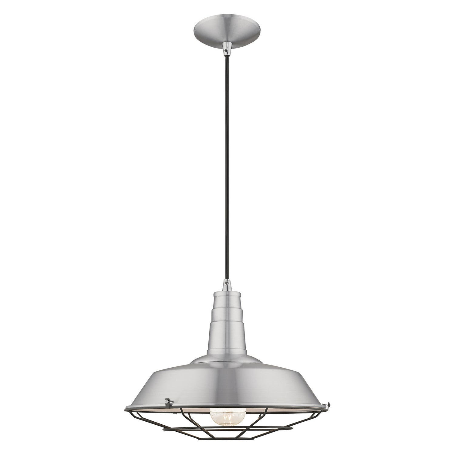 Livex Lighting - 41184-66 - One Light Mini Pendant - Metal Shade Mini Pendants - Brushed Aluminum w/ Polished Chromes